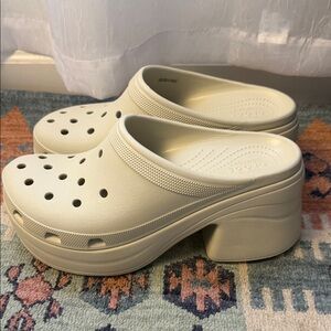 Crocs siren Bone unisex  Cream platform Clogs Mens sz 11